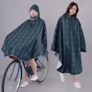 poncho vélo à carreaux
