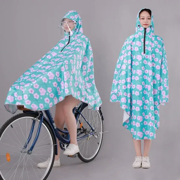 poncho vélo pluie fleur