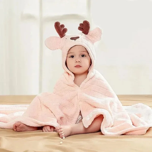 cape de bain bébé cerf