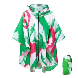 cape pluie femme rose verte