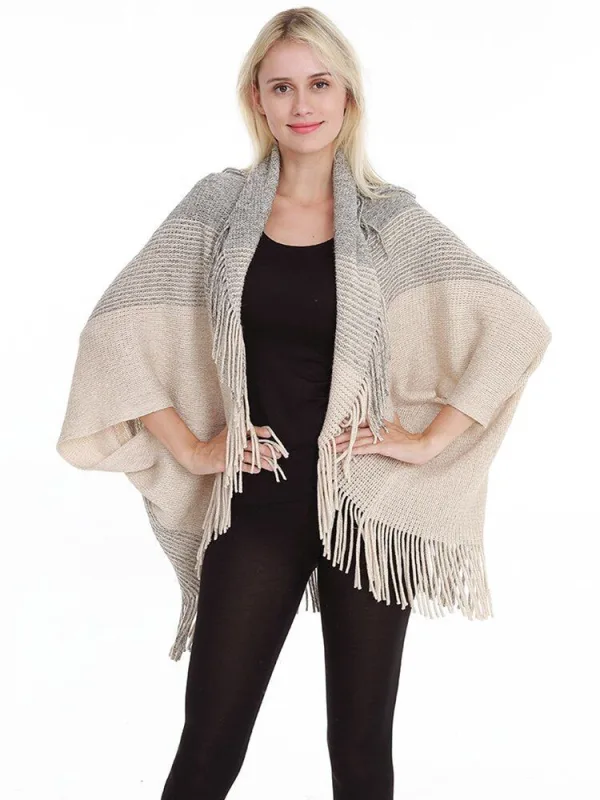 châle poncho en laine