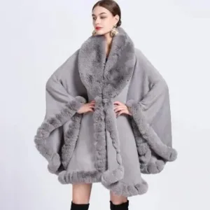 châle poncho polaire femme