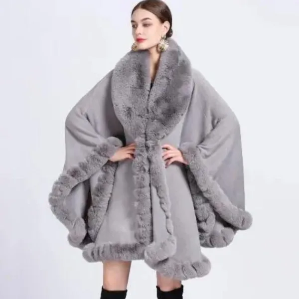 châle poncho polaire femme