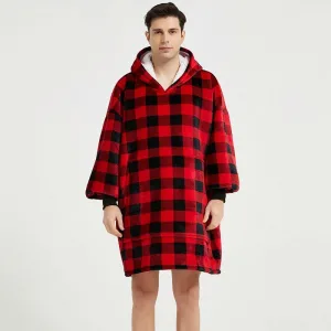 plaid poncho polaire homme