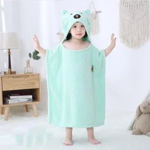 poncho bain enfant ours