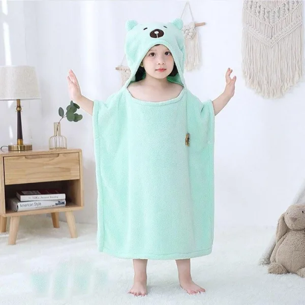 poncho bain enfant ours