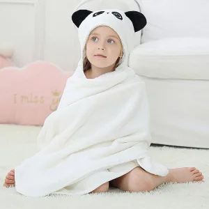 poncho bain enfant panda