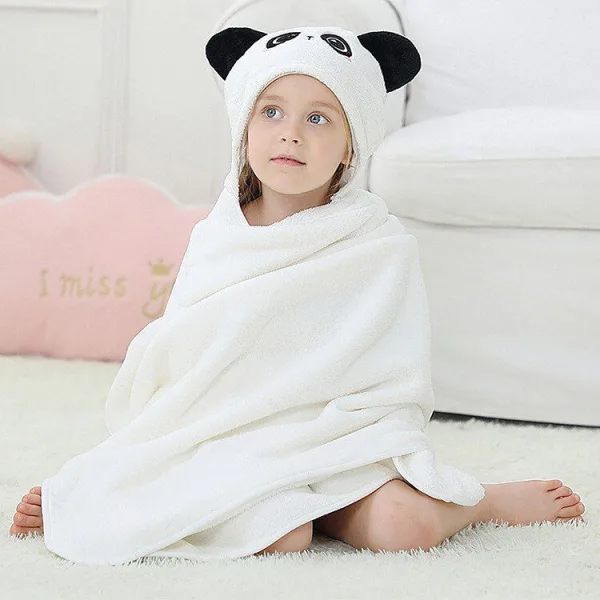 poncho bain enfant panda