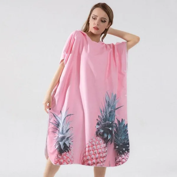 poncho bain femme ananas