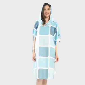 poncho bain femme bleu clair