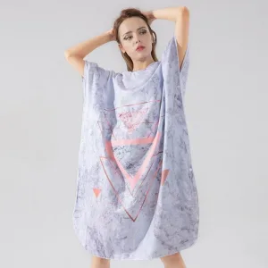 poncho bain gris