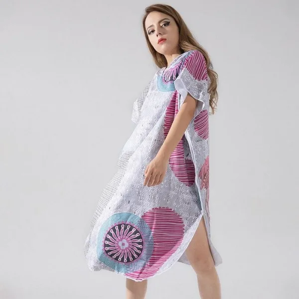 poncho bain gris rose