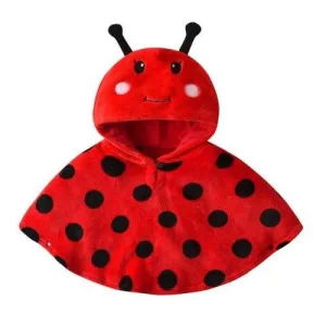 poncho bébé hiver coccinelle