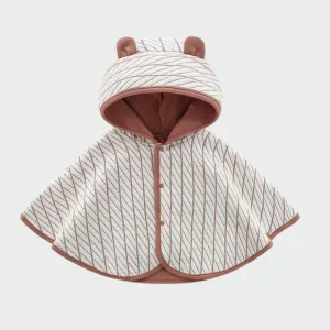 poncho bébé marron blanc