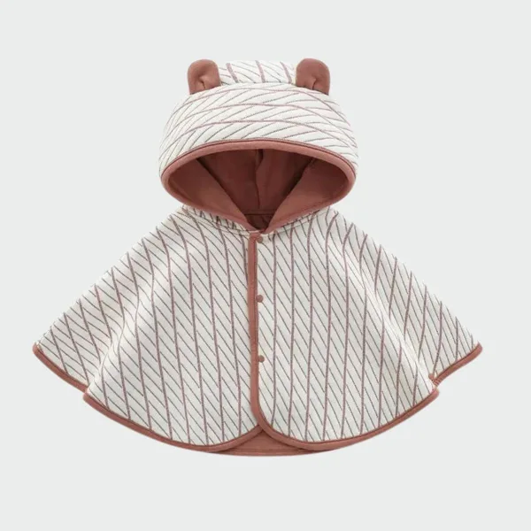 poncho bébé marron blanc