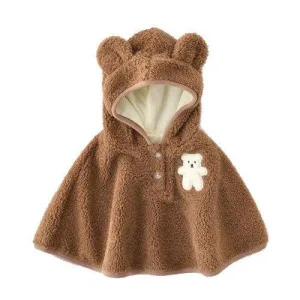 poncho bébé ourson