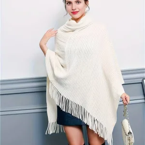 poncho beige élégant
