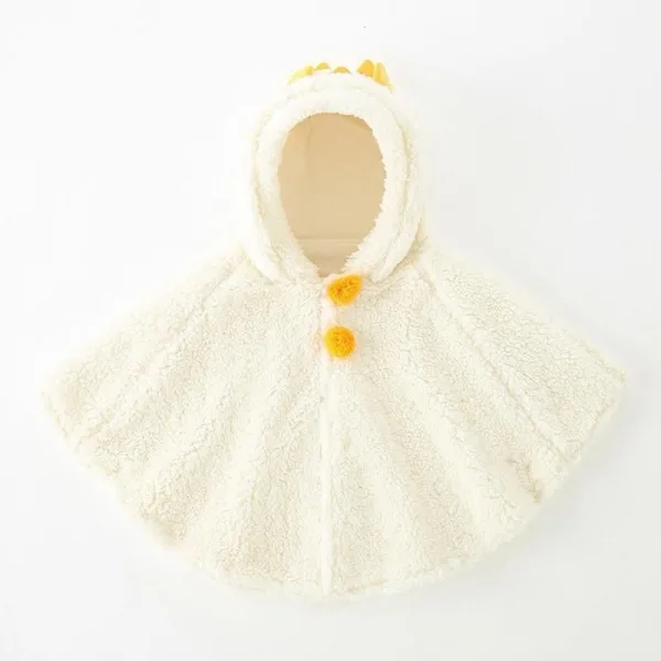 poncho blanc fille