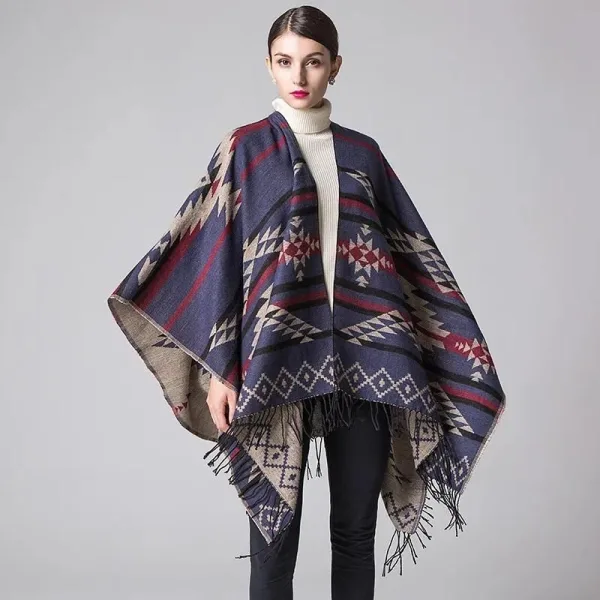 poncho cape femme laine