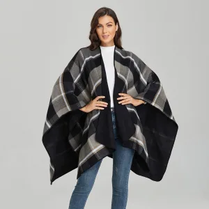 Poncho Carreaux Femme