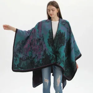 Poncho Châle Femme Chaud