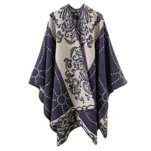 Poncho Coton Motifs Bariolés
