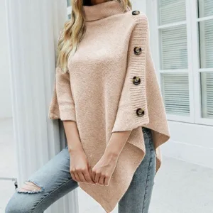 Poncho Court Laine Femme