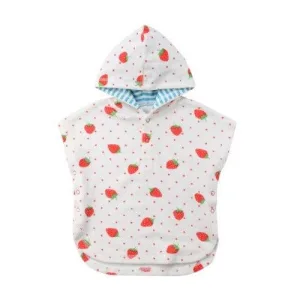 poncho de bain bébé fraise
