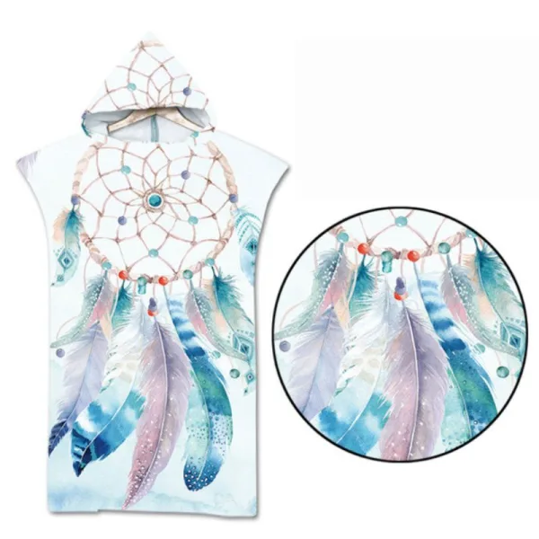 poncho de bain carré blanc