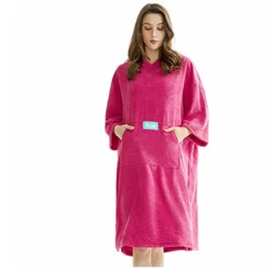 poncho de bain coton femme