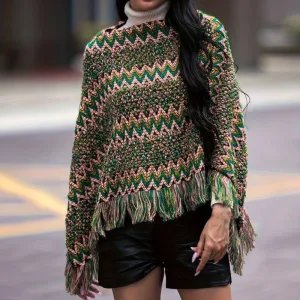 poncho en grosse laine