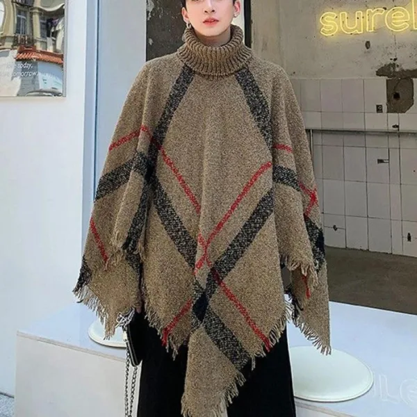 poncho en laine homme