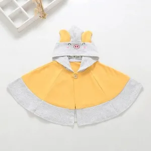 poncho enfant capuche cochon