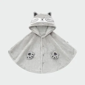 poncho enfant chat gris