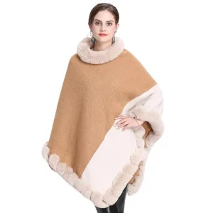 poncho fausse fourrure