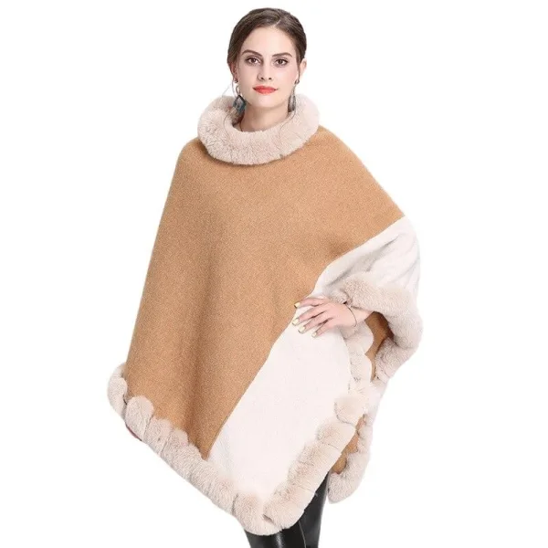 poncho fausse fourrure