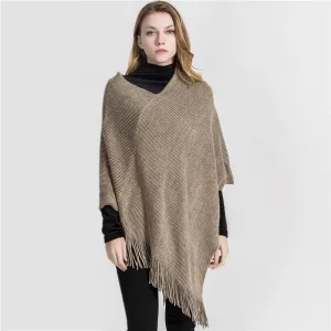 poncho femme à franges