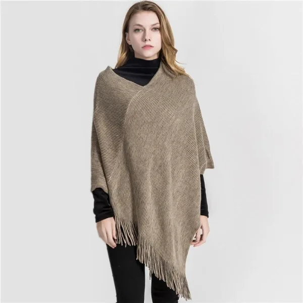 poncho femme à franges