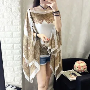 poncho femme blanc