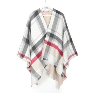 poncho femme cachemire col v