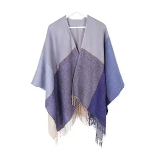 poncho femme cachemire frange