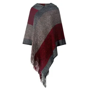 poncho femme capuche