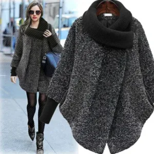 poncho femme chaud laine