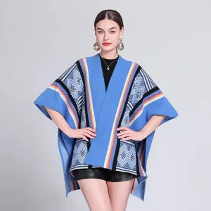 poncho femme coloré