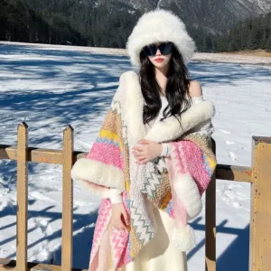 poncho femme en alpaga