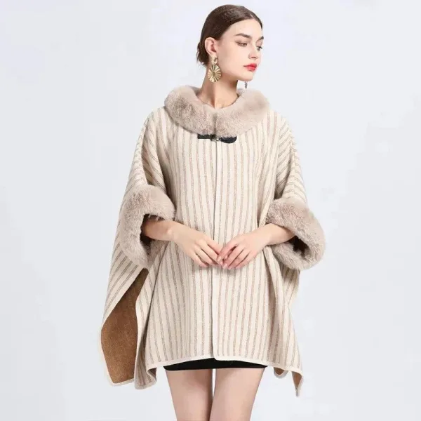 poncho femme en fourrure