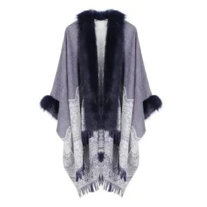 poncho femme fin fourrure
