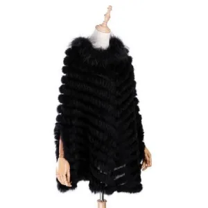 poncho femme fourrure court