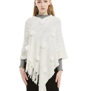 poncho femme laine