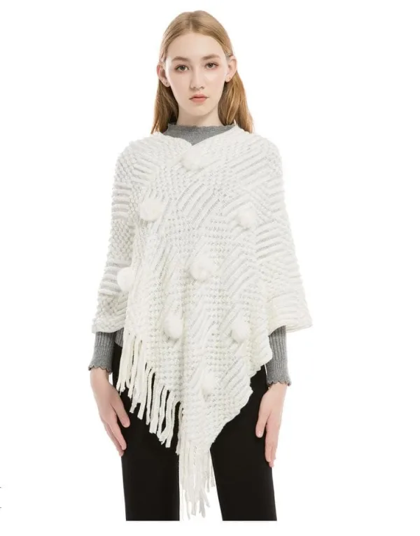 poncho femme laine